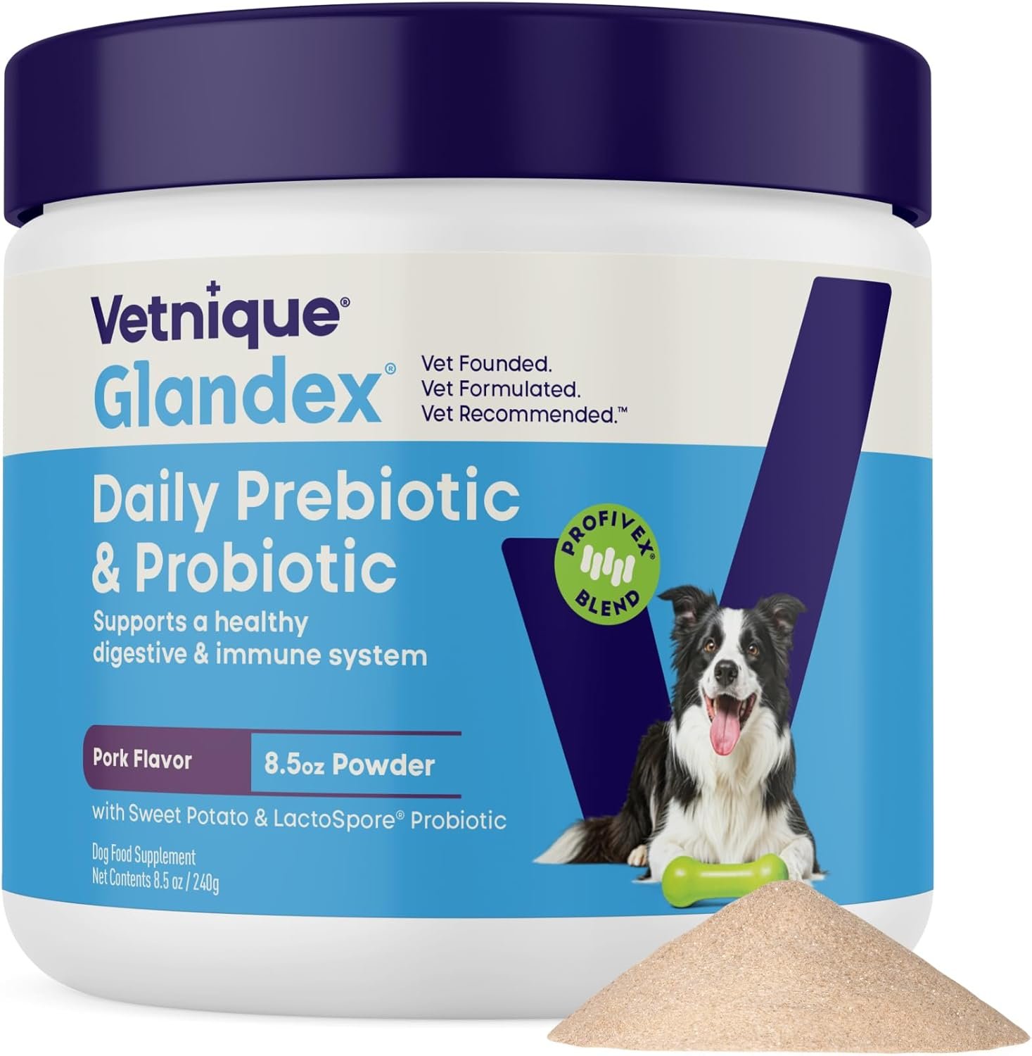 Vetnique Glandex Probiotics for Dogs Powder 8.5oz + Prebiotics & Enzymes