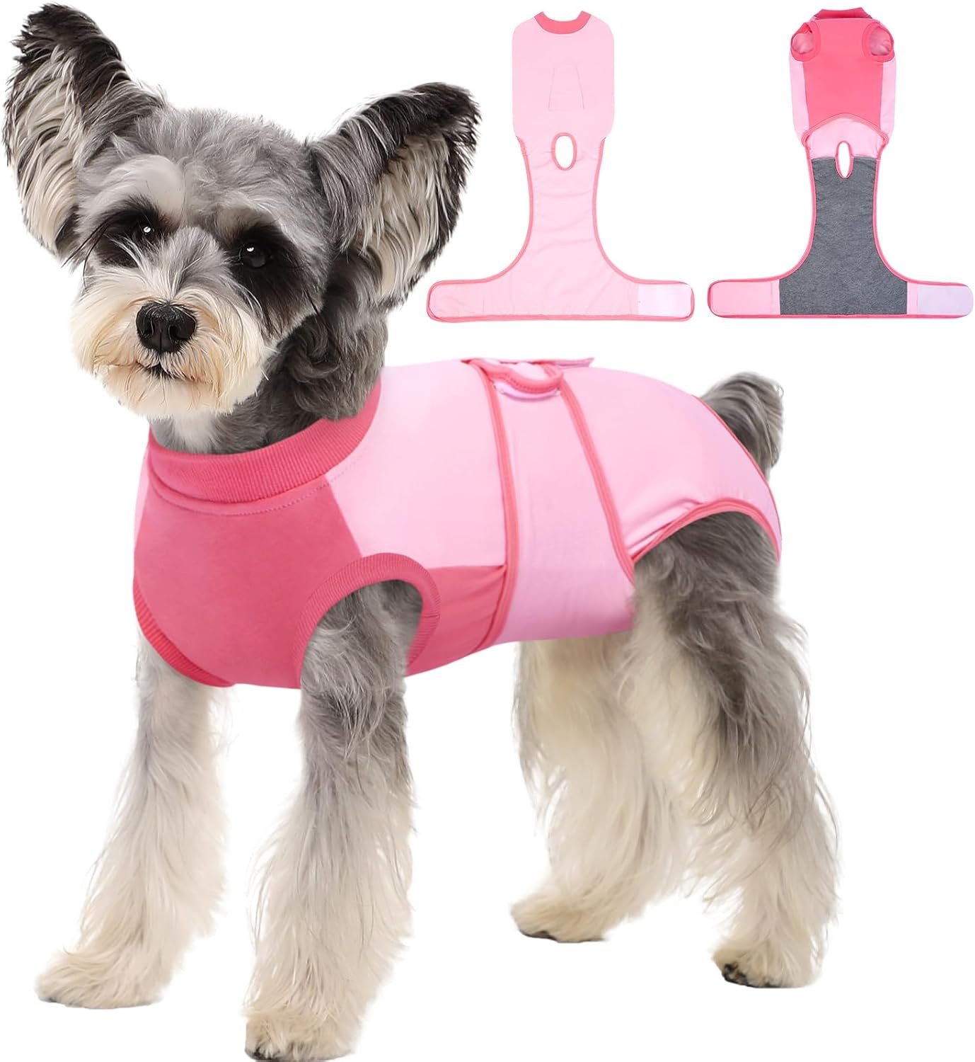 Kuoser Dog Recovery Suit, Female Male Spay Neuter Surgery Suit, Pink, S