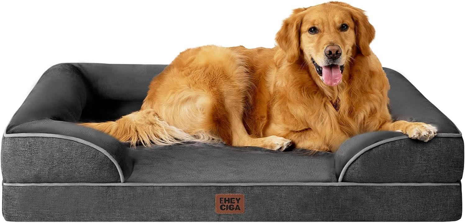 EHEYCIGA Orthopedic Extra Large Dog Bed, Waterproof Washable XL Pet Bed 44″