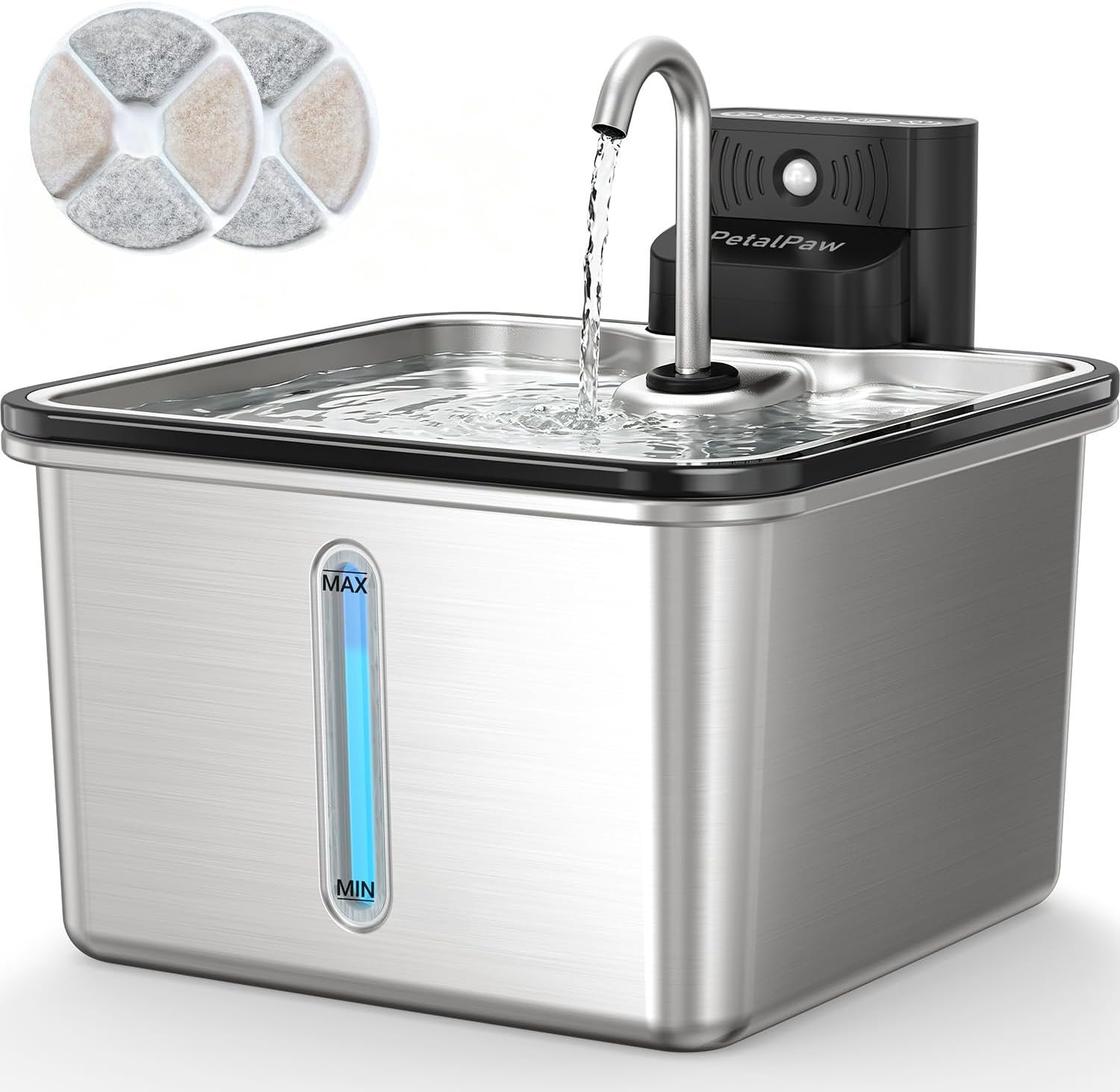 Wireless Cat Water Fountain, Water & Battery Separation, Faucet Design
