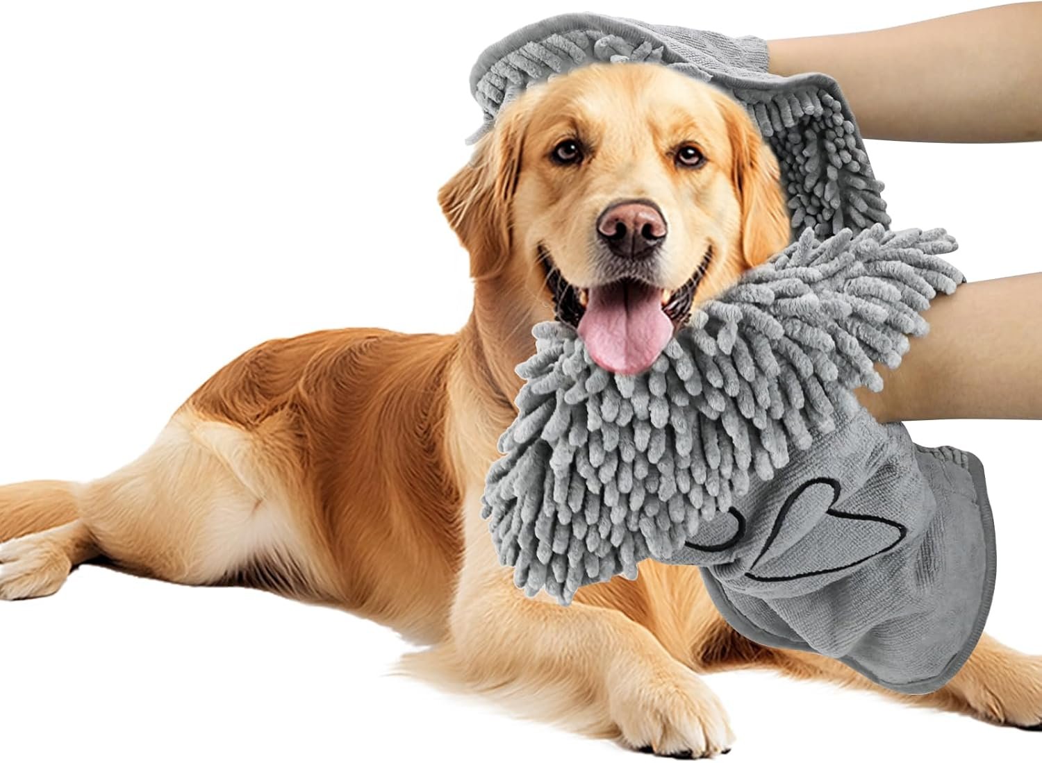 Puomue Microfiber Dog Towels for Drying Dogs, Super Absorbent, Soft and Quick Drying Pet Grooming Towel, 31Inch X 13Inch, Perfect Pets’ Shower & Bath Supplies for Dog and Cat, Machine Washable, Grey