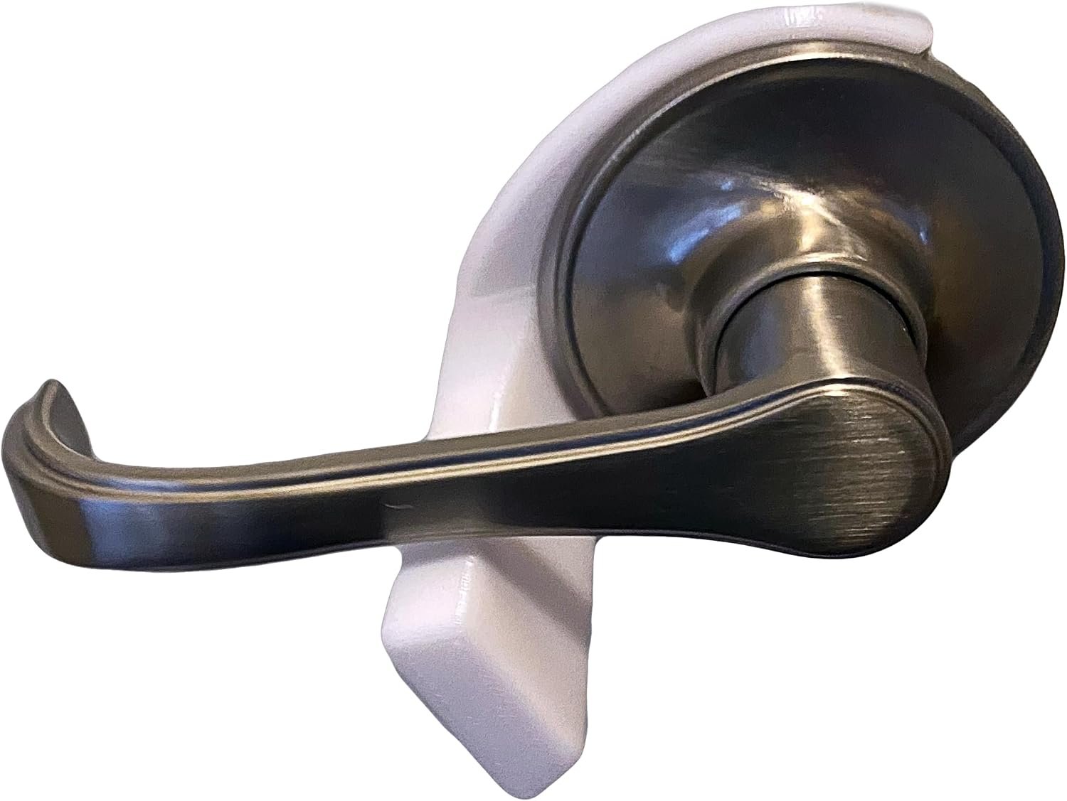 Pet Proof Door Lever Lock – No Adhesive Child Proof Door Lever Lock for Cats and Dogs (White Circle Universal)