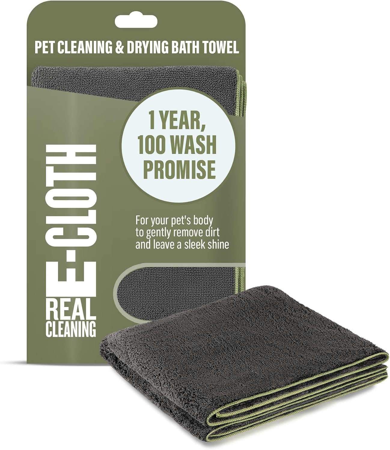 E-Cloth Pet Cleaning & Drying Bath Towel, Absorbent & Easy to Wash – Medium