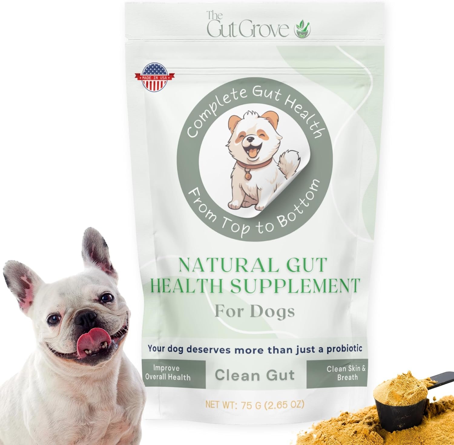 Dog Probiotic Powder – Gut Health Probiotics for Dogs with Digestive Enzymes, Prebiotics & Pumpkin – Supports Firm Stool, Diarrhea Relief, Immune Boost – Natural Dog Gut Health Powder