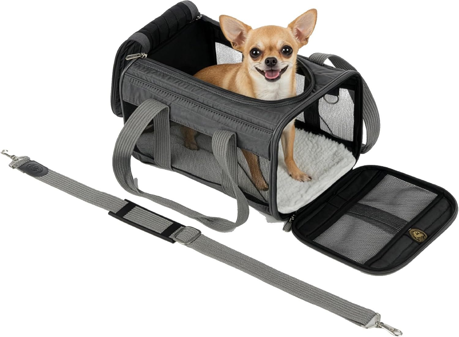 Sherpa Original Deluxe Travel Pet Carrier, Airline Approved & Guaranteed On Board – Charcoal Gray, Small