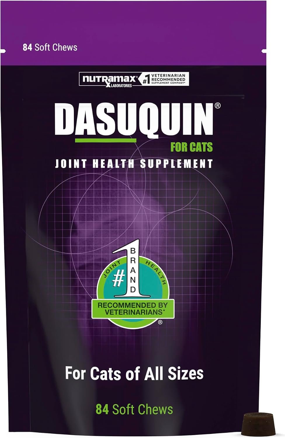Nutramax Dasuquin Joint Health Supplement for Cats – With Glucosamine, Chondroitin, ASU, Boswellia Serrata Extract, Green Tea Extract, and Omega-3, 84 Soft Chews