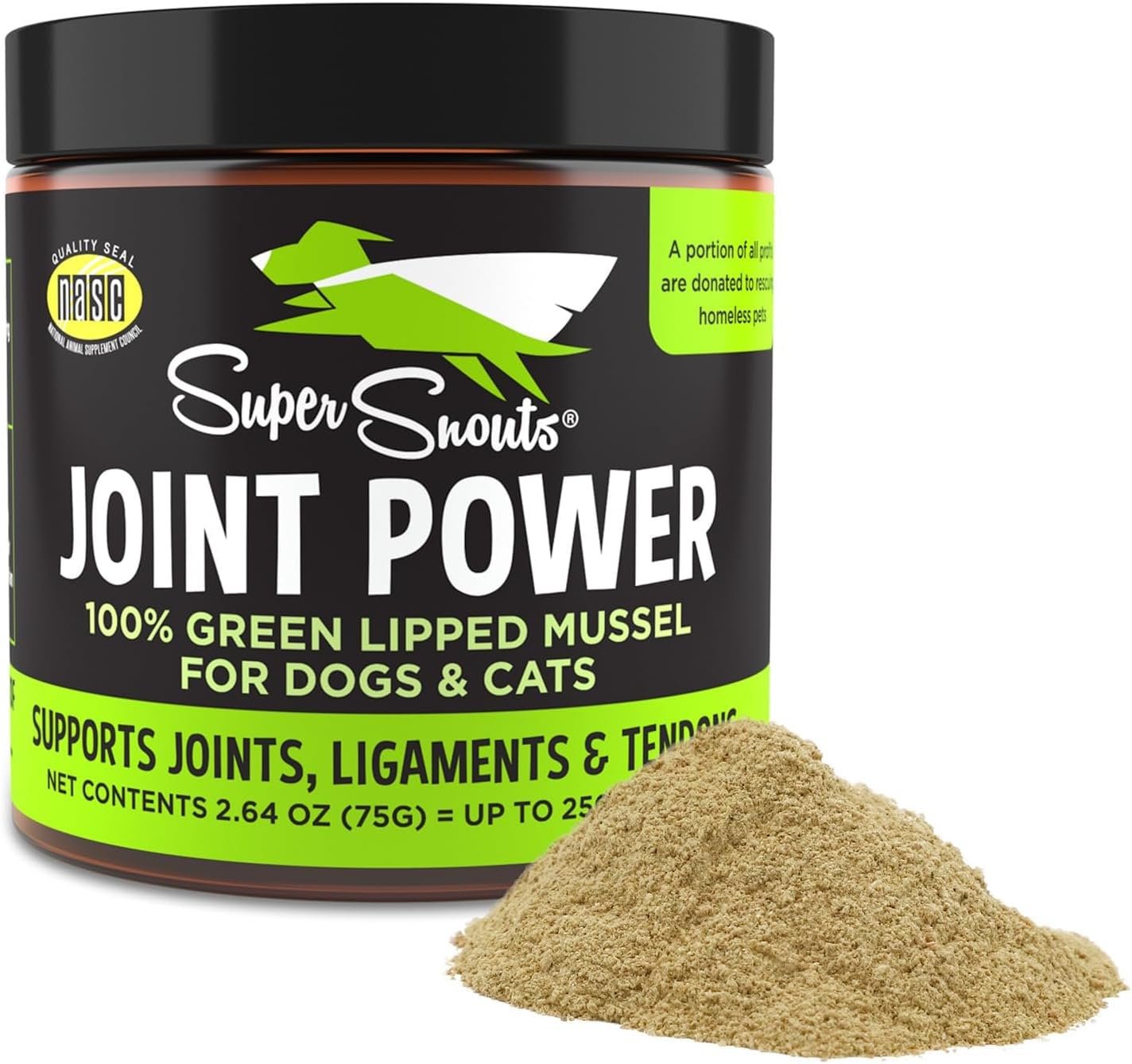 Super Snouts Joint Power Supplement Powder for Dogs & Cats, 2.64 oz Jar