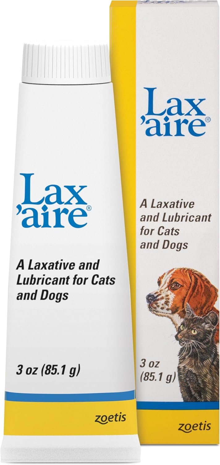 Lax’aire Laxative and Lubricant for Dogs and Cats, Gentle Constipation Relief and Hairball Remedy, 3 oz