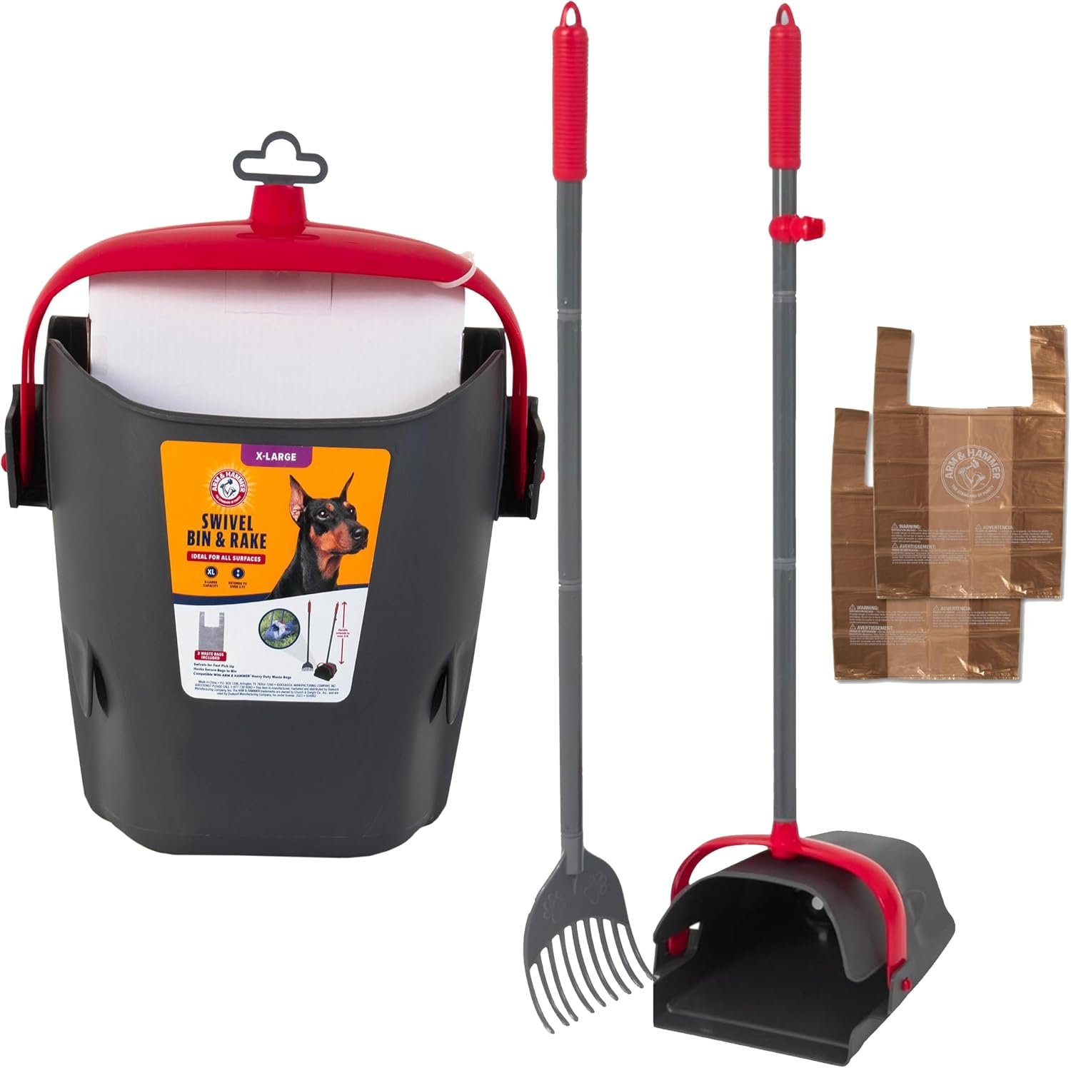 Arm and Hammer Heavy-Duty Dog Pooper Scooper for XL Dogs, Yard Cleanup
