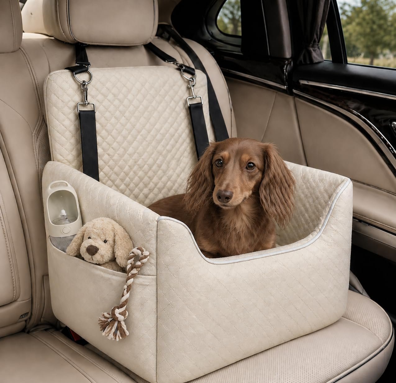 ALL GOOD PET SUPPLIES Dog Car Seat for Small/Medium Dogs Under 35lbs