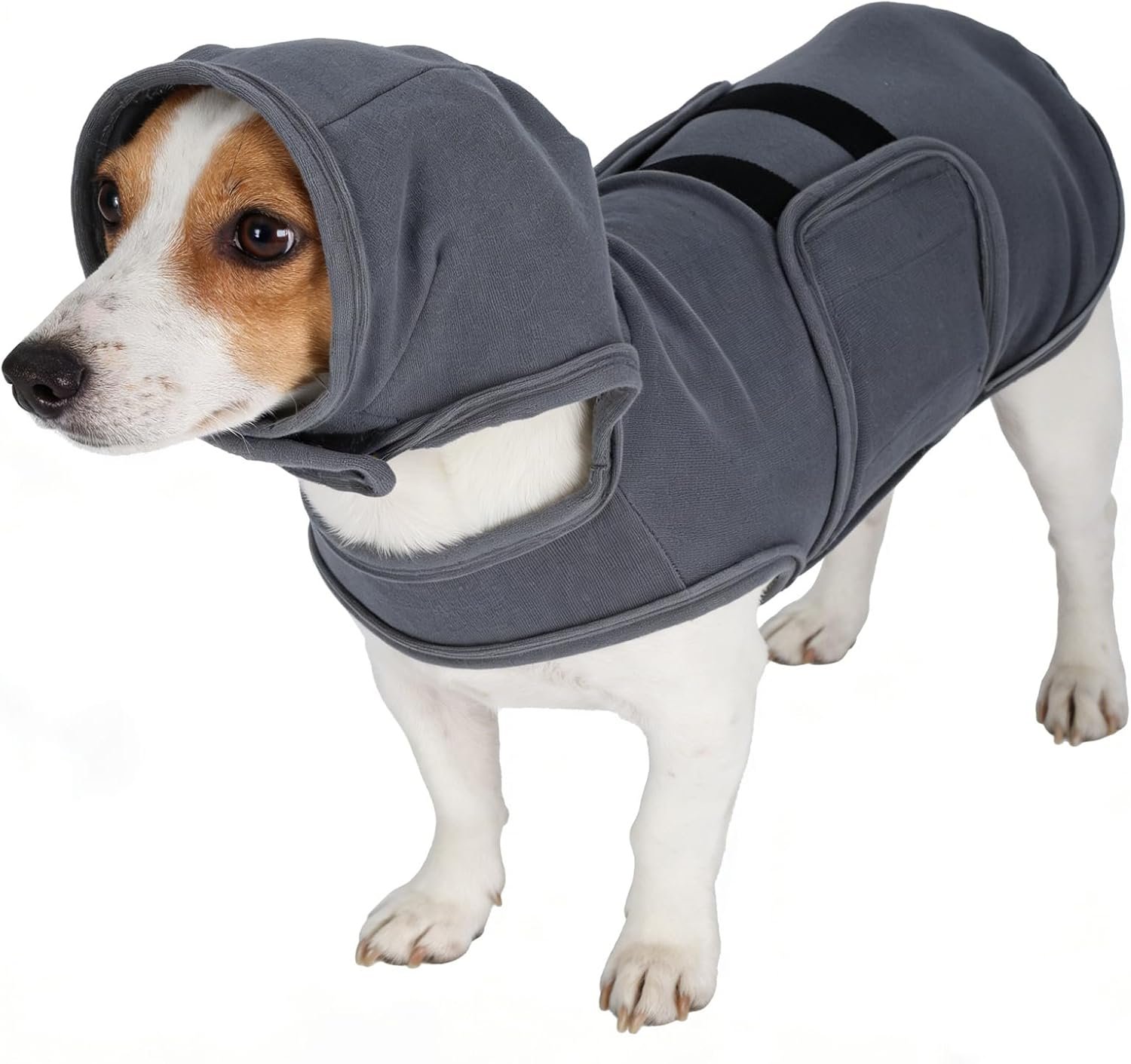 Dog Anxiety Vest Thunder Jacket for Dogs Cats Small Medium Breeds Weighted Vest with Hood pet Outfit Clothes Keep wrap Calming Vest Gray XL