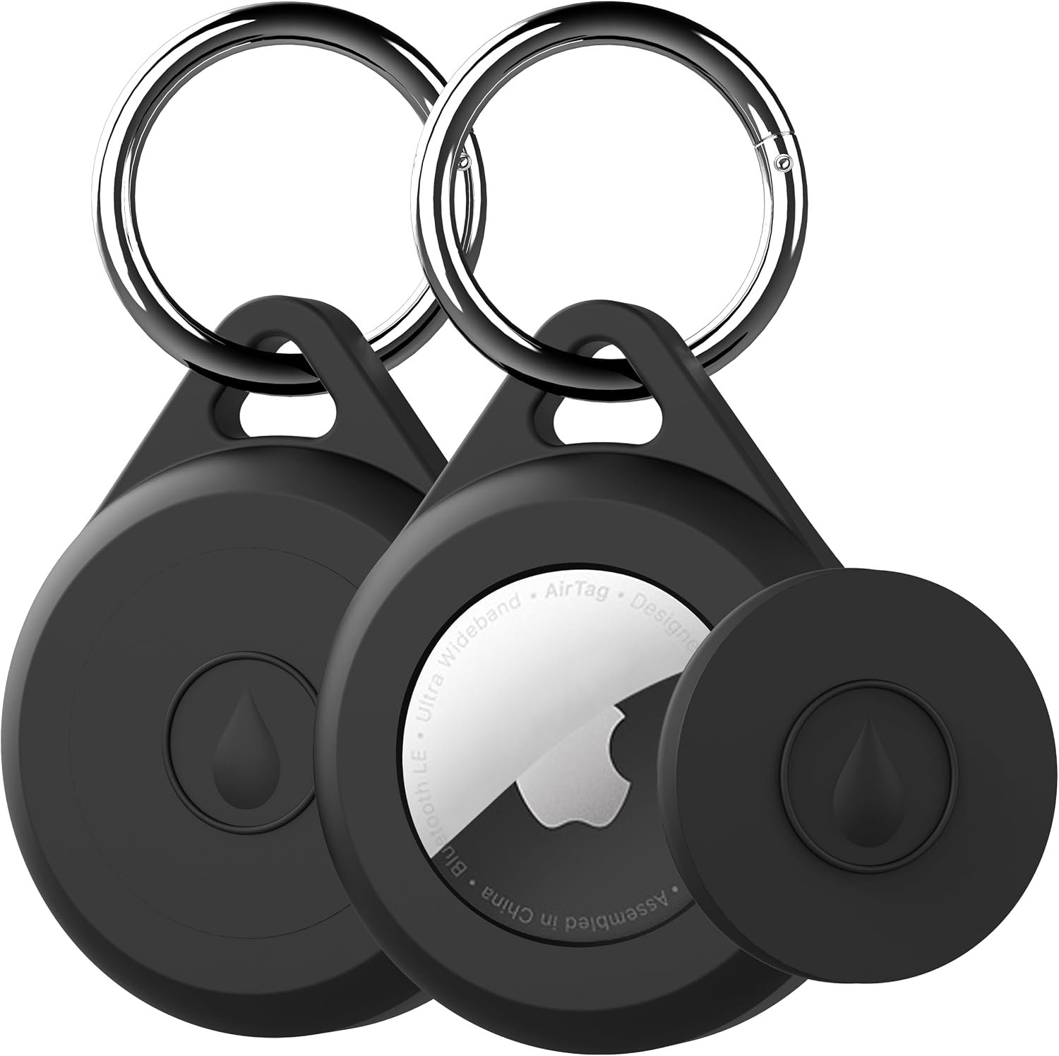 for Air tag Keychain Holder Case for Apple Air tag 1st & 2nd Generation, 2 Pack of IPX8 Waterproof, Fully Shockproof, Anti Scratch for Air tag Holder Case for Key, Kid, Bag, Luggage, Pets Collar