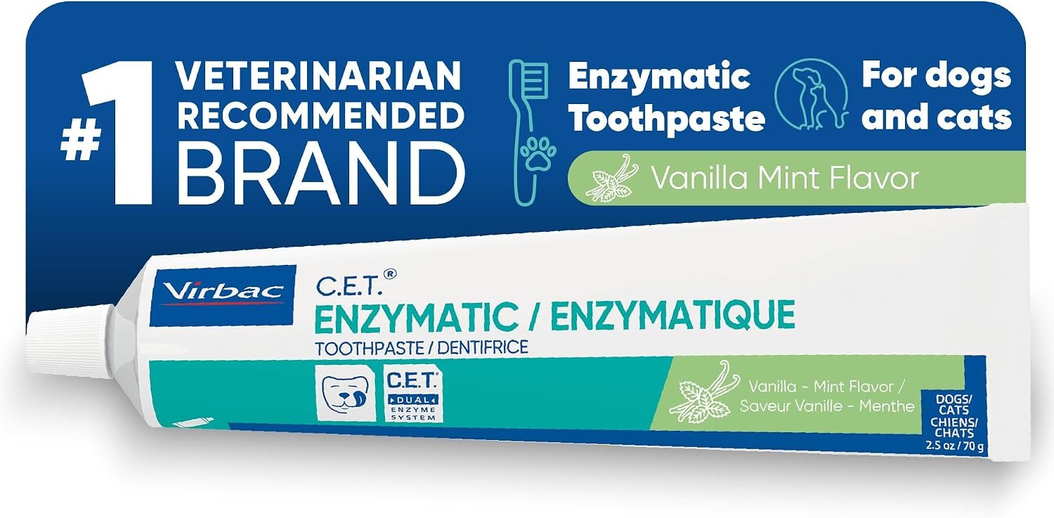 C.E.T. Enzymatic Toothpaste for Dogs and Cats, Vanilla Mint, 2.5oz