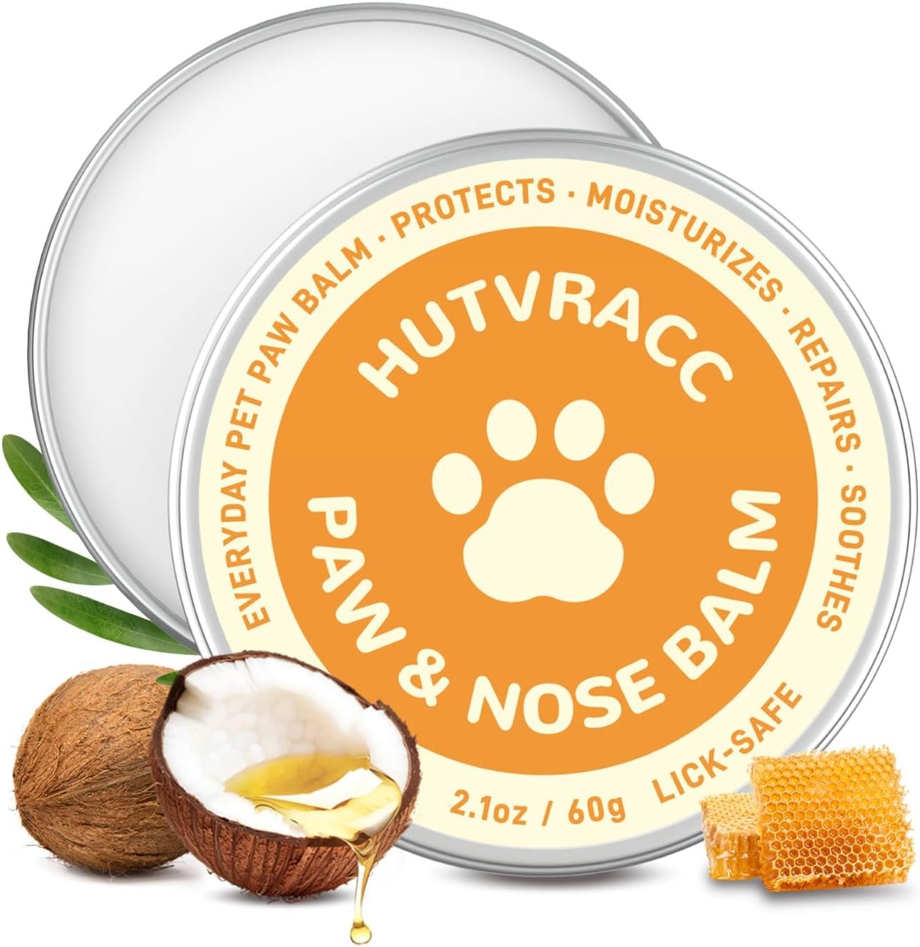 Lick-Safe Dog Paw & Nose Balm | 2.1 oz All Natural Wax with Coconut Oil