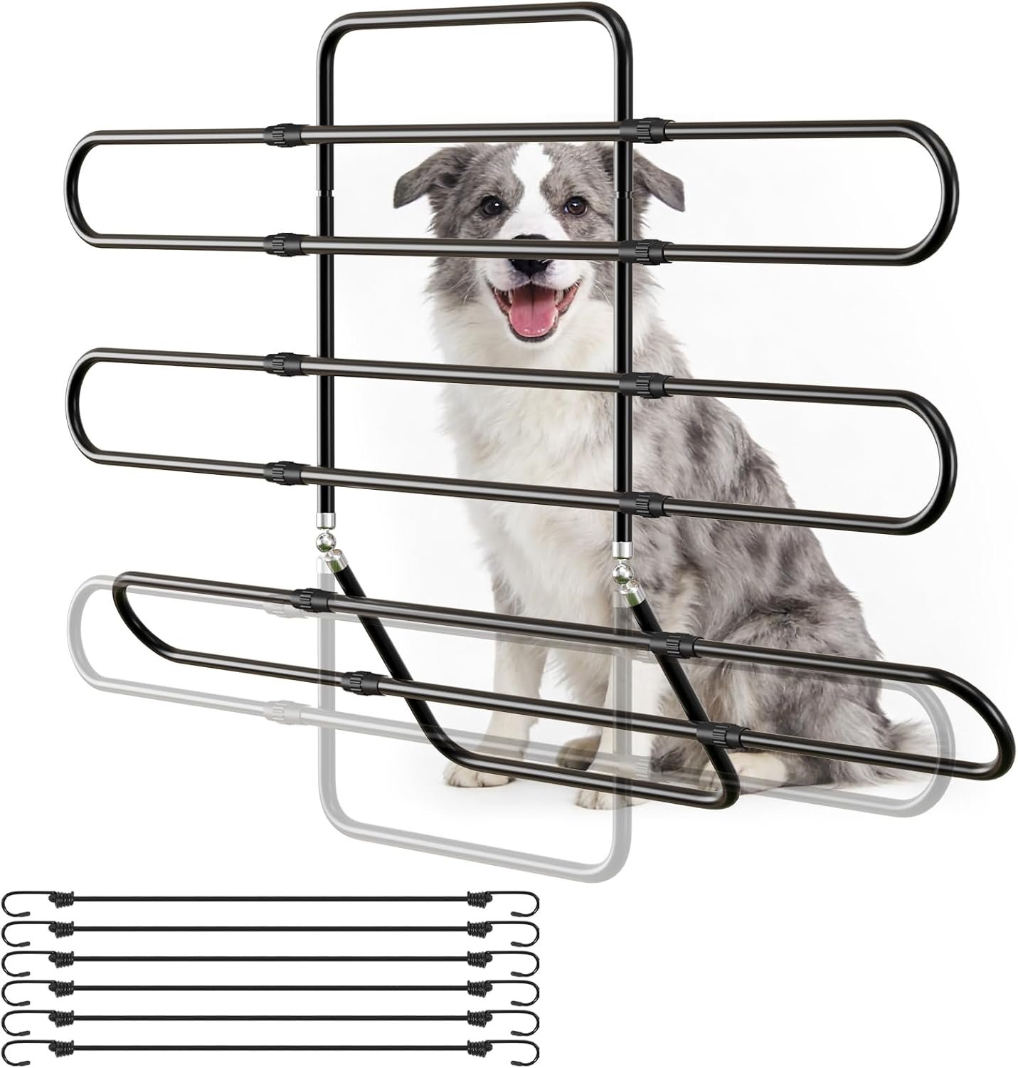 Adjustable Metal Dog Car Barrier, Steel Frame Pet Divider for SUV