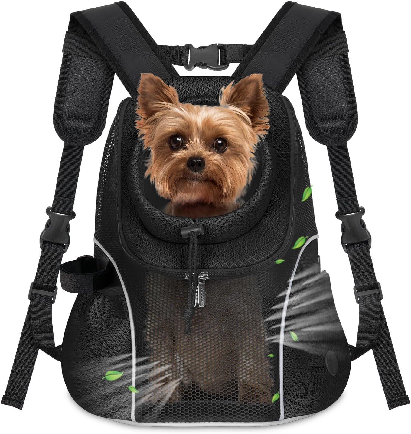 WOYYHO Pet Dog Carrier Backpack, Ventilated Mesh Small Dog Front Backpack