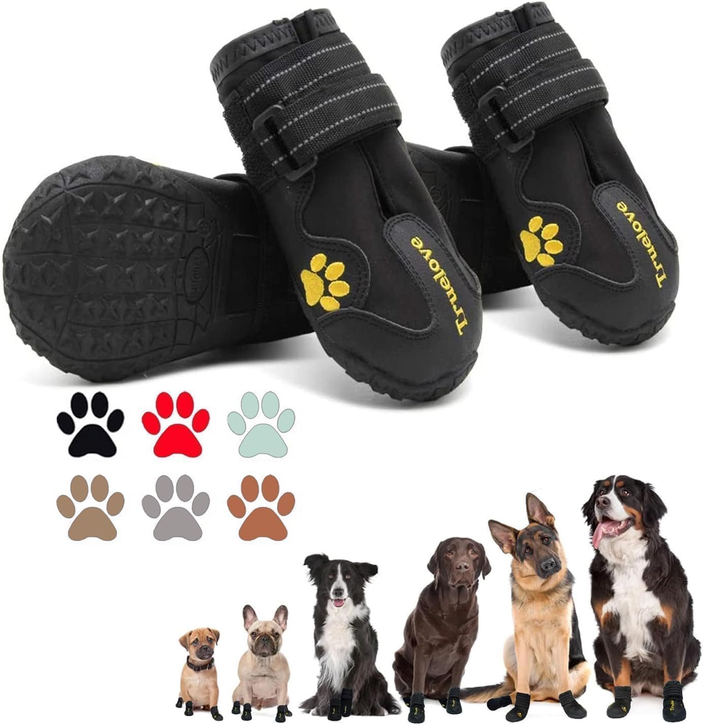 EXPAWLORER Dog Shoes for Large Dogs, Dog Shoes for Hot Pavement (Black)