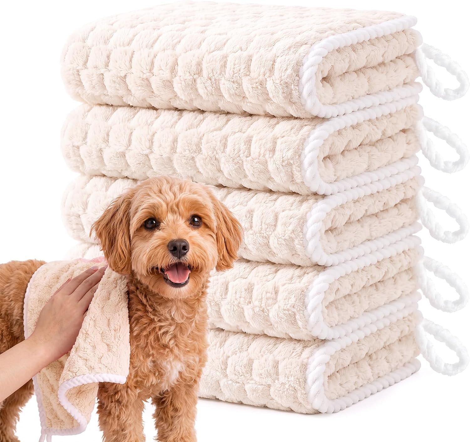 Dog Drying Towel, 5 Pack Microfiber Pet Towels, Quick Dry