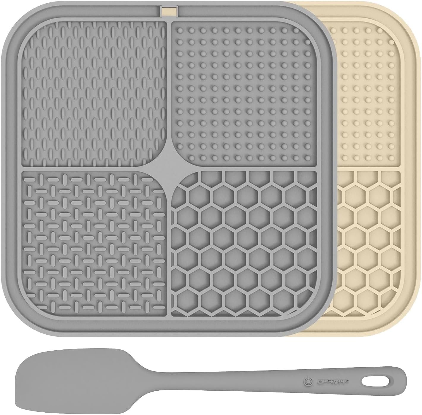 ChefAide 2 Pack Lick Mat for Dogs, Cats & Puppies with Suction Cups
