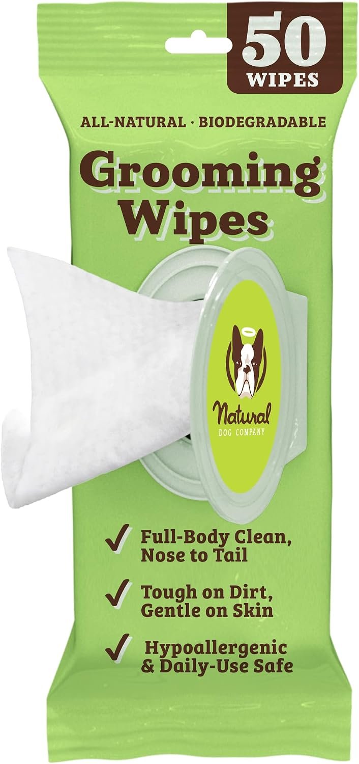 Natural Dog Company XL Dog Wipes for Paws and Butt – 50 Count