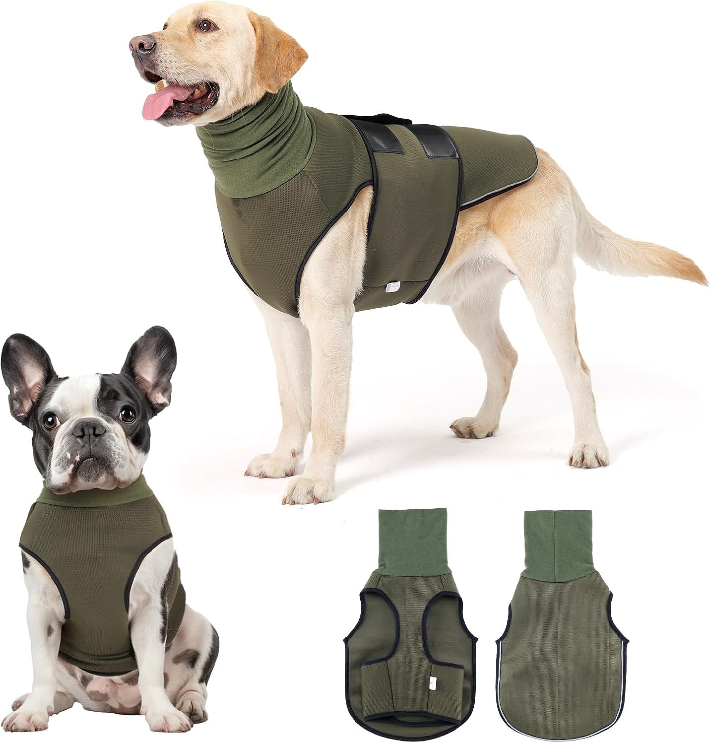 Dog Anxiety Vest and Coat, Skin-Friendly Anxiety Calming Hoodie with Ear Wrap, Dog Jacket for Thunder, Fireworks, Travel, Vet Visits and Separation – Keep Pet Calm Without Medicine & Training