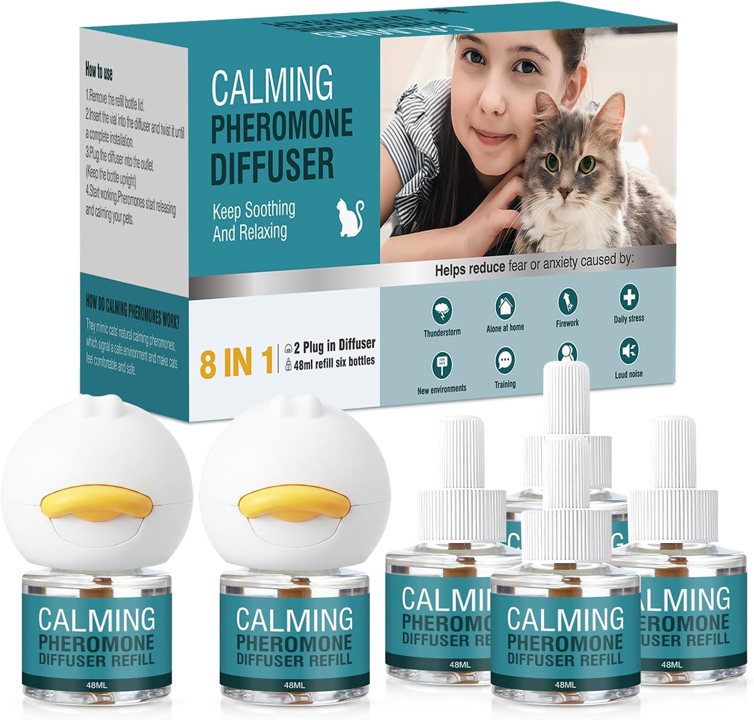 Cat Calming Diffuser 8 in 1 Multicat Pheromone Diffuser