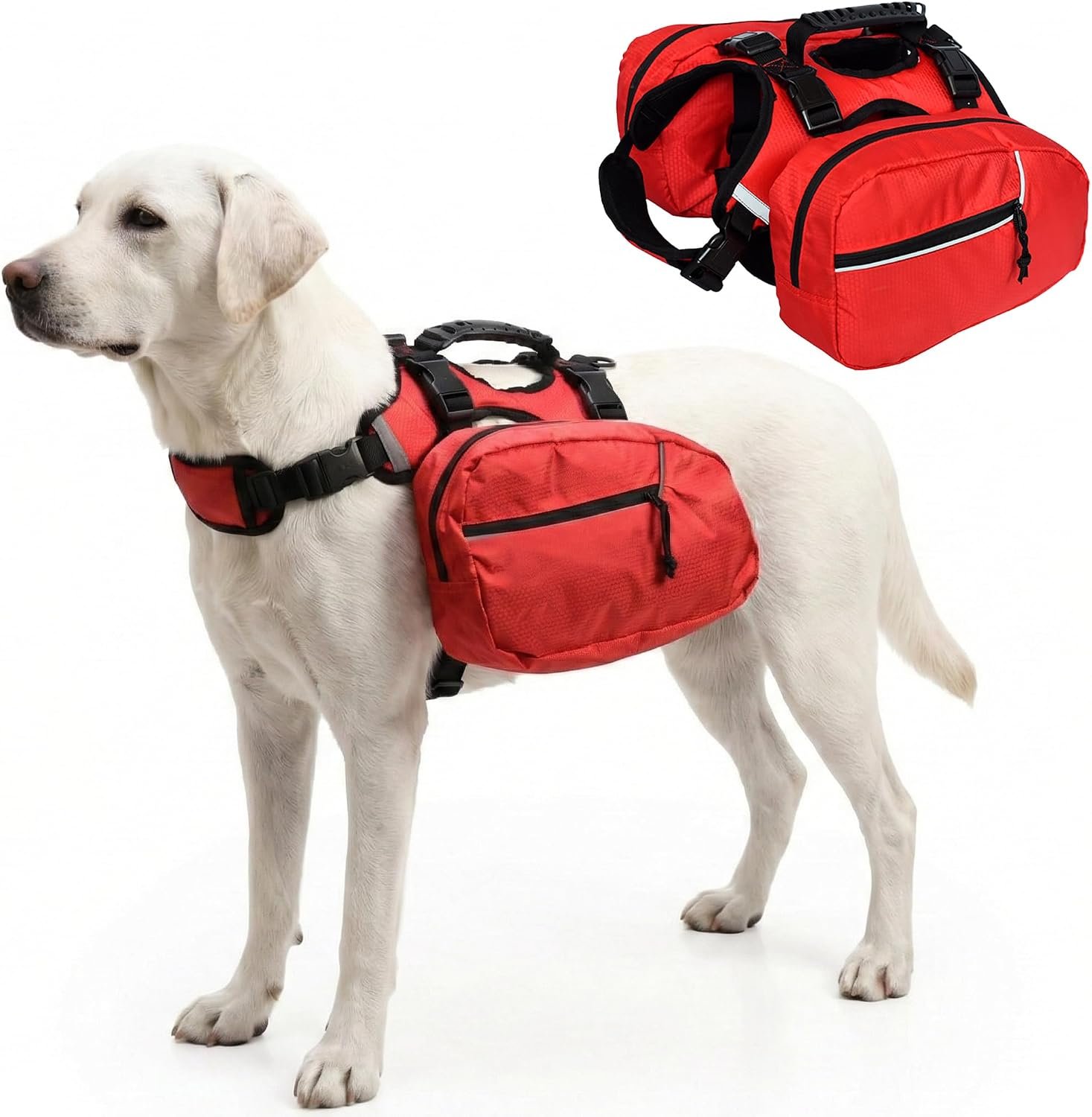 2-in-1 Detachable Dog Backpack Harness for Day Hiking (Large)