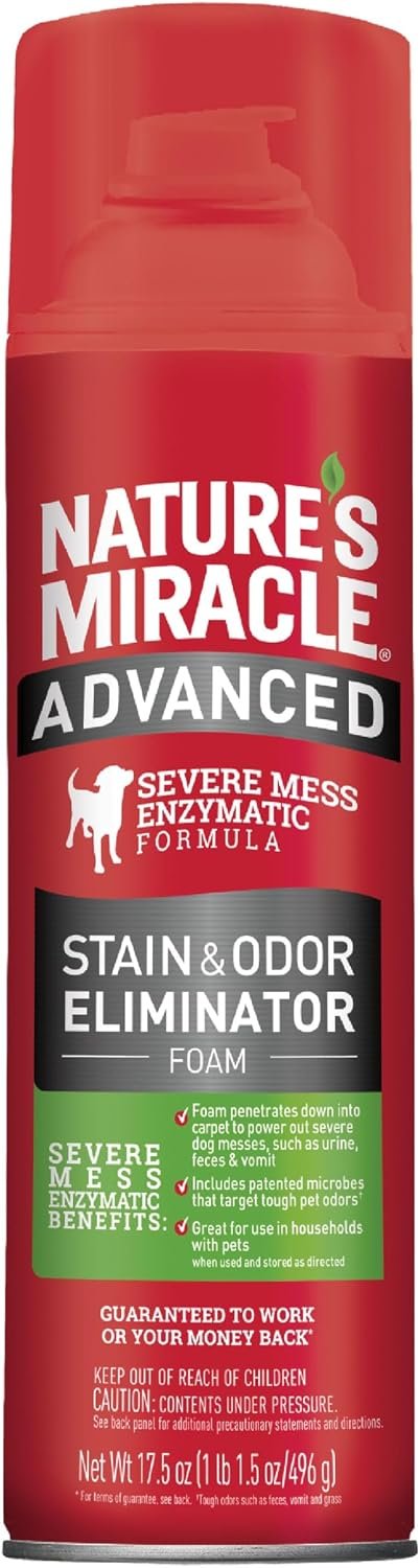 Nature’s Miracle Advanced Dog Stain & Odor Eliminator Foam, 17.5 oz (6 Pk)