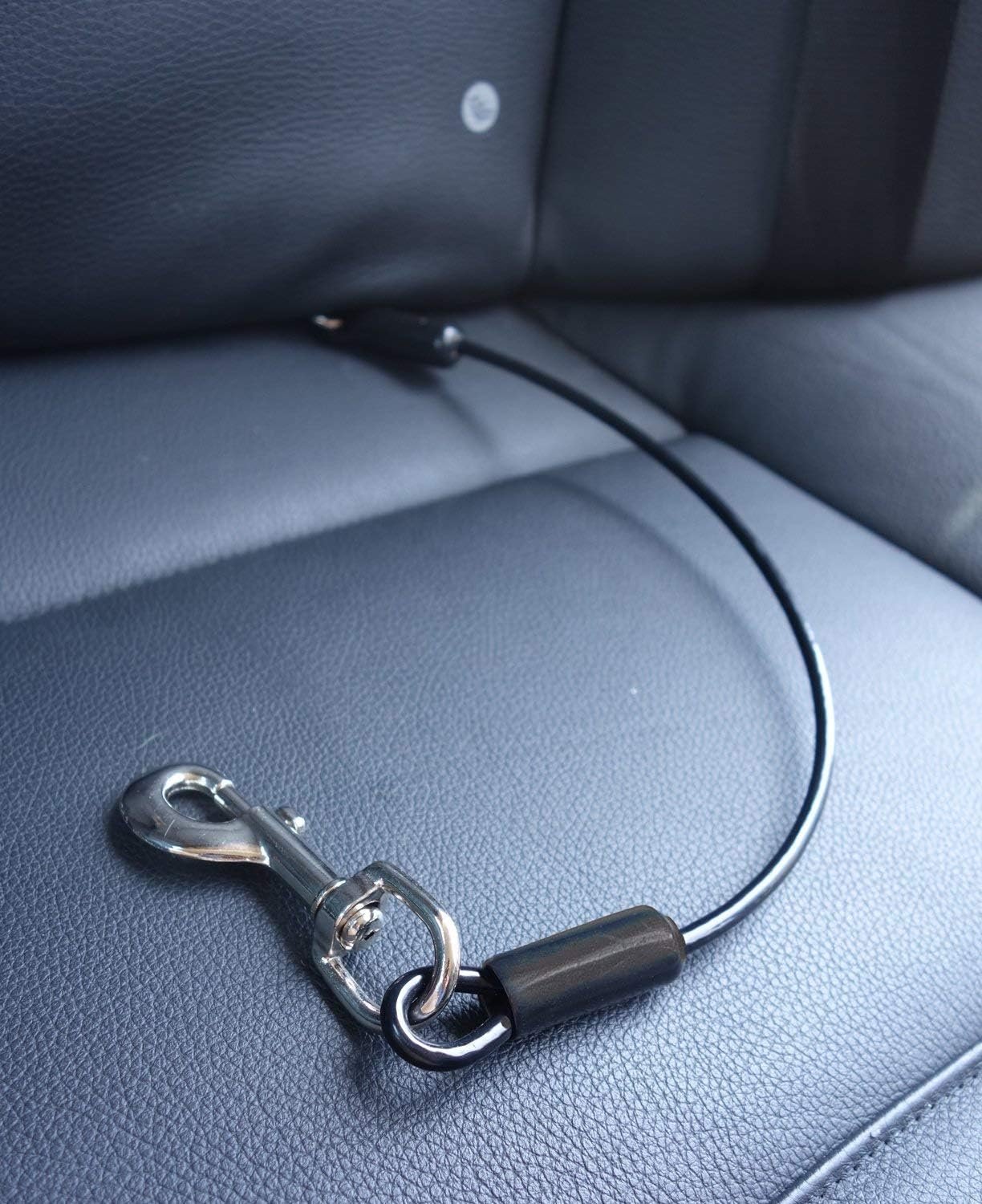 Leashboss Dog Car Seat Belt Restraint – No-Chew Heavy Duty Car Seatbelt for Pets – 5 Sizes – Coated Steel Rope to Prevent Chewing – Car Tie Out Cable for Dogs (36 in) – Car Tethers For Dogs – Pet Belt