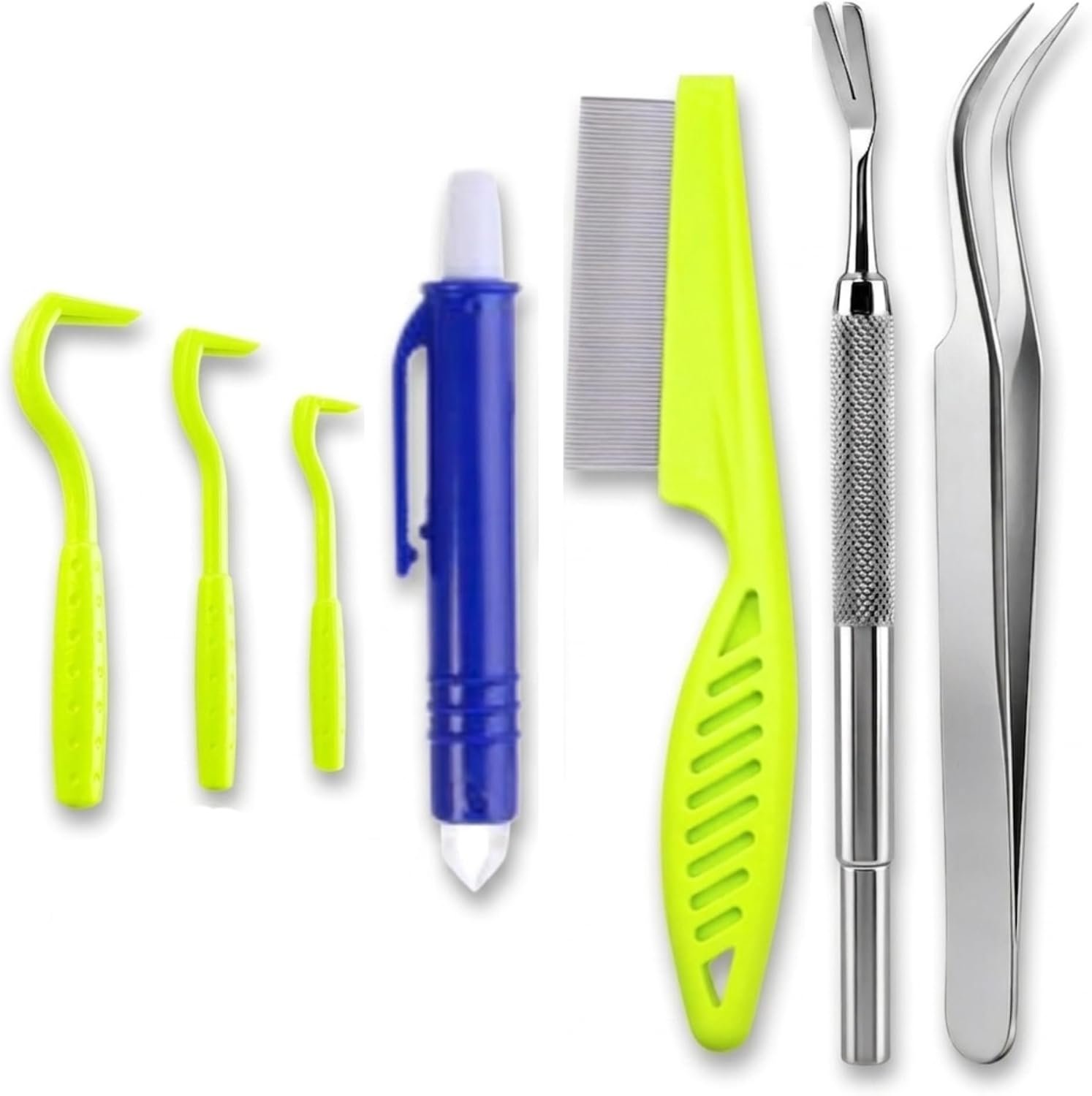 Evollax Tick Removal Tool – 7 Pack Tick Remover Tool for Humans and Pets | Tick Removal Kit Includes Tick Tweezers & Tick Comb for Dogs | Tick Prevention for Dogs and Cats Safely Removes Entire Tick