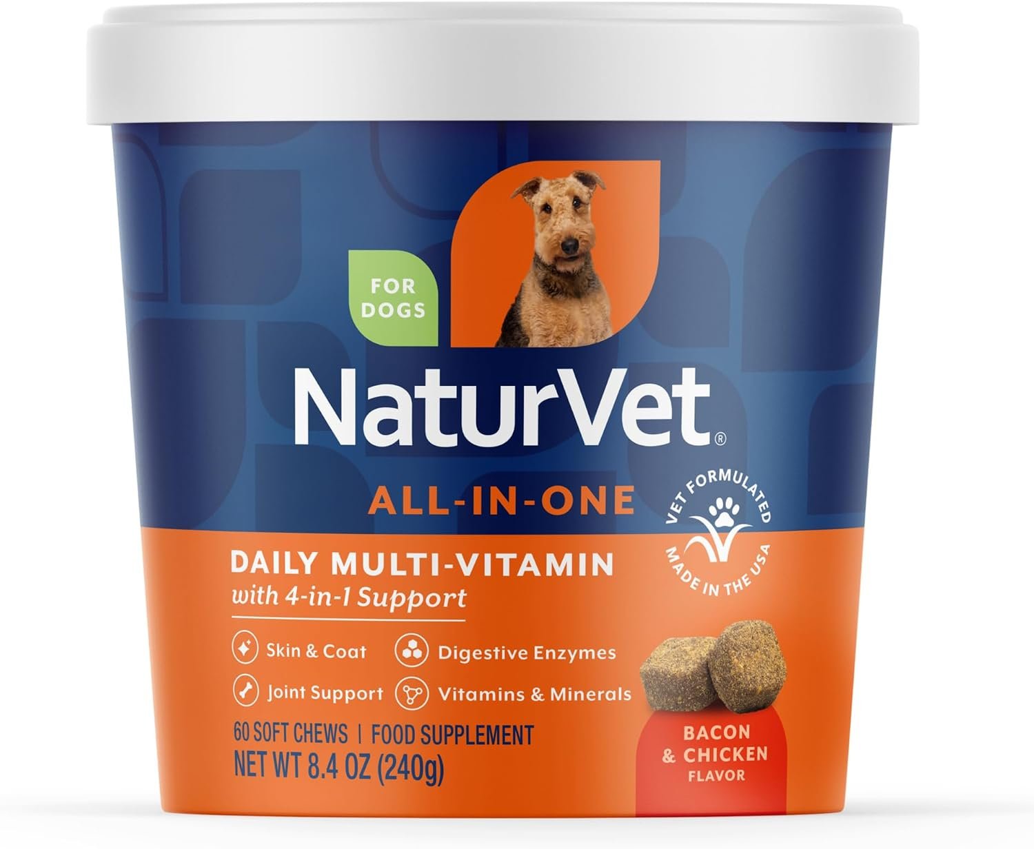 NaturVet All-in-One Dog Supplement Daily Multivitamin – 60 Soft Chews