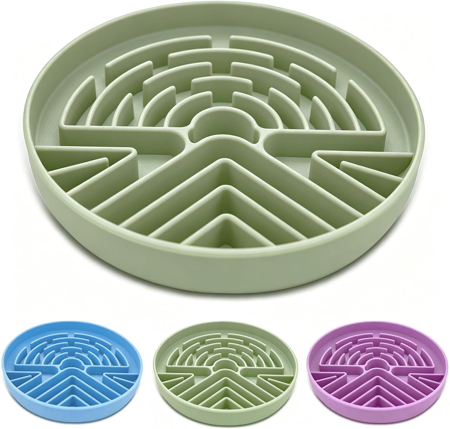 Slow Feeder Dog Bowl for Large & Small Pets, Anti Choking Puzzle Dog Food Bowl with Non-Slip Base, Interactive Pet Slow Eating, Silicone Cat Feeder for Puppies & Cats