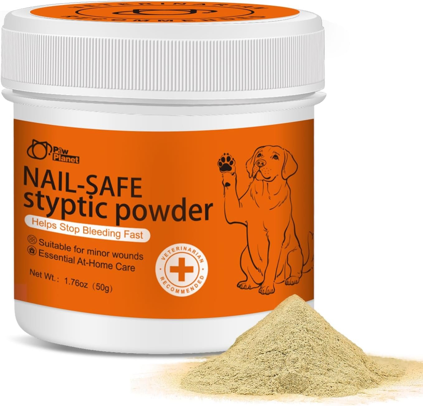 PAW PLANET Styptic Powder for Dogs & Cats, Fast Acting Blood Stop, 1.76oz