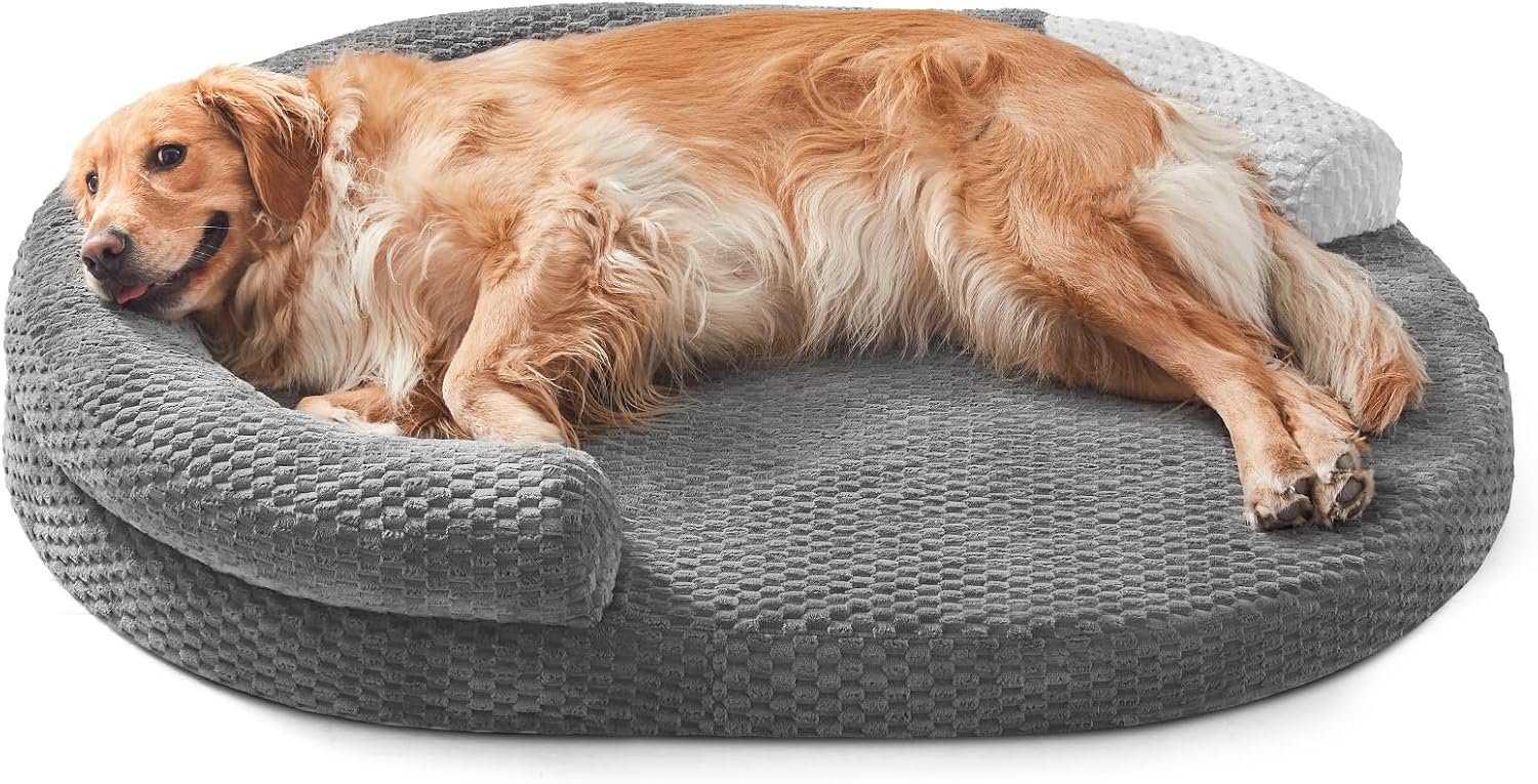 JOEJOY XXL Orthopedic Extra Large Dog Bed, 48″x35″ Up to 100 lbs, Dark Grey