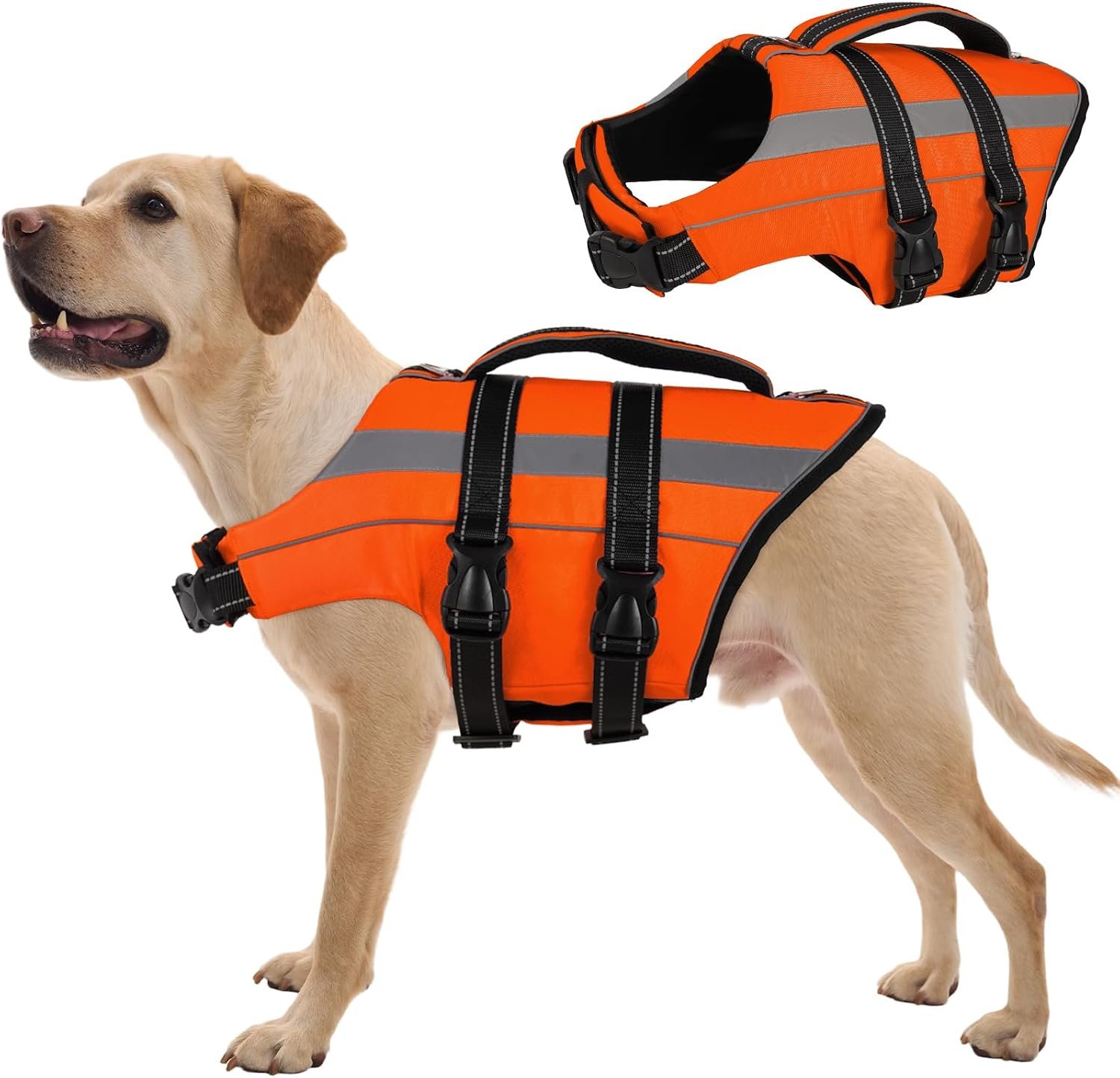 FUAMEY Dog Life Vest for Swimming, Dog Swimming Vest with Rescue Handle