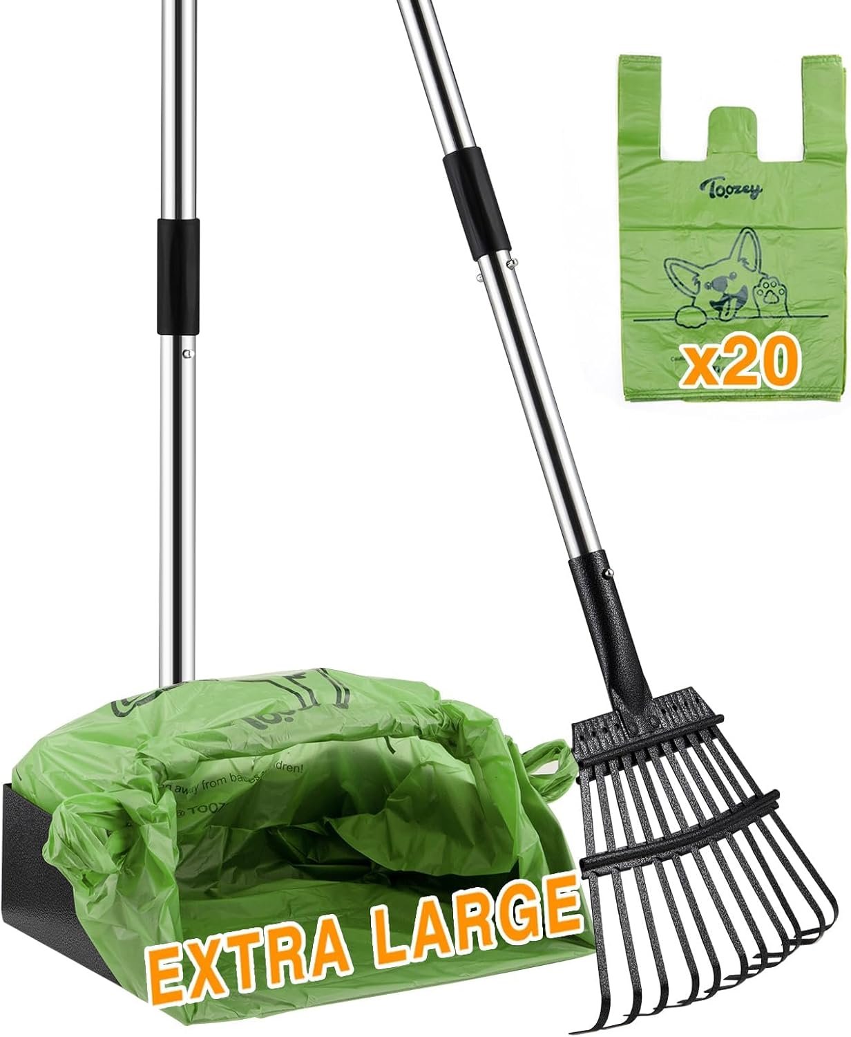 Toozey Extra Large Pooper Scooper for Large Dogs, 43.31″ Long Handle