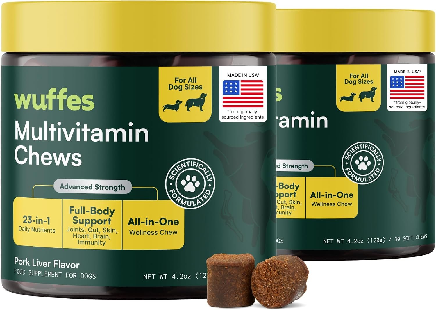 Wuffes Multivitamin Chews for Dogs, 60 ct (2-Pack)
