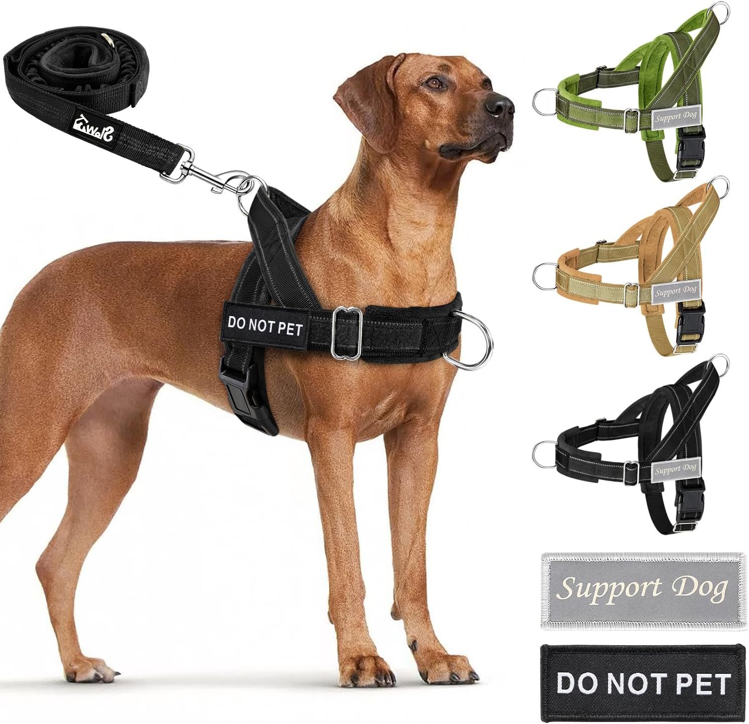SlowTon No Pull Dog Harness and Leash Set – Heavy Duty, Soft Padded