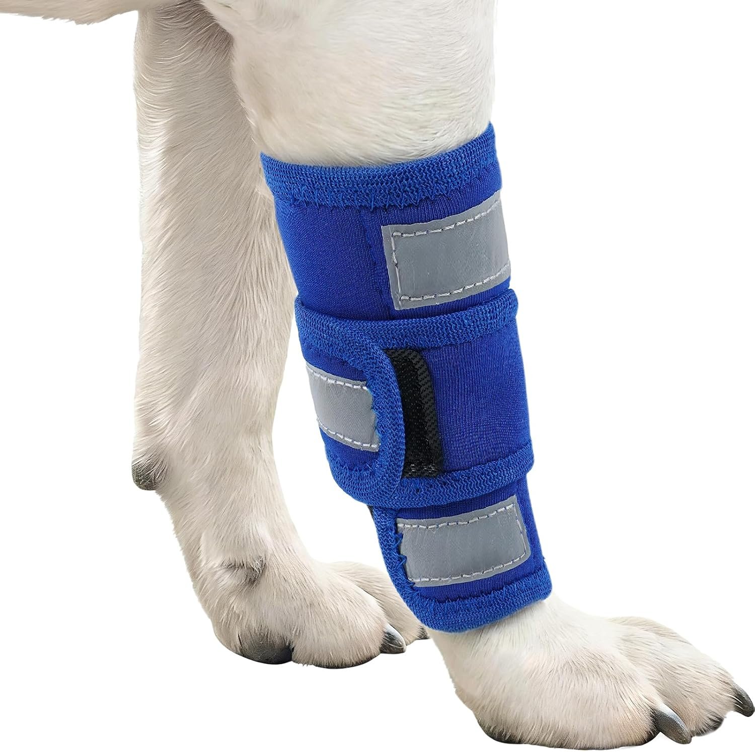 Kuoser Dog Front Leg Brace & Elbow Protector,Adjustable Dog Elbow Brace with Reflective Strip,Compression Dogs Leg Sleeve to Stop Licking,Carpal Wrist Support Wrap for Arthritis,Sprain,Injury Recovery