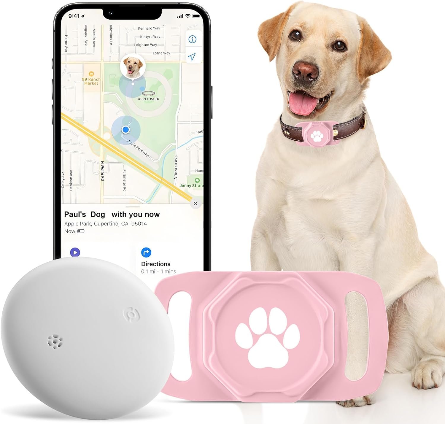 Smart Pet Tracker for Collar – Dog Tracker Pet Location Tracker with Holder