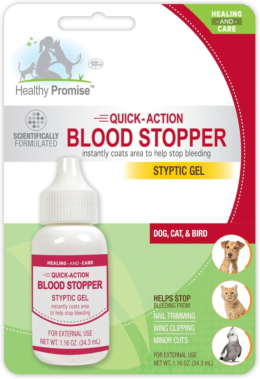 Four Paws Healthy Promise Quick-Action Blood Stopper Gel, 1.16 oz