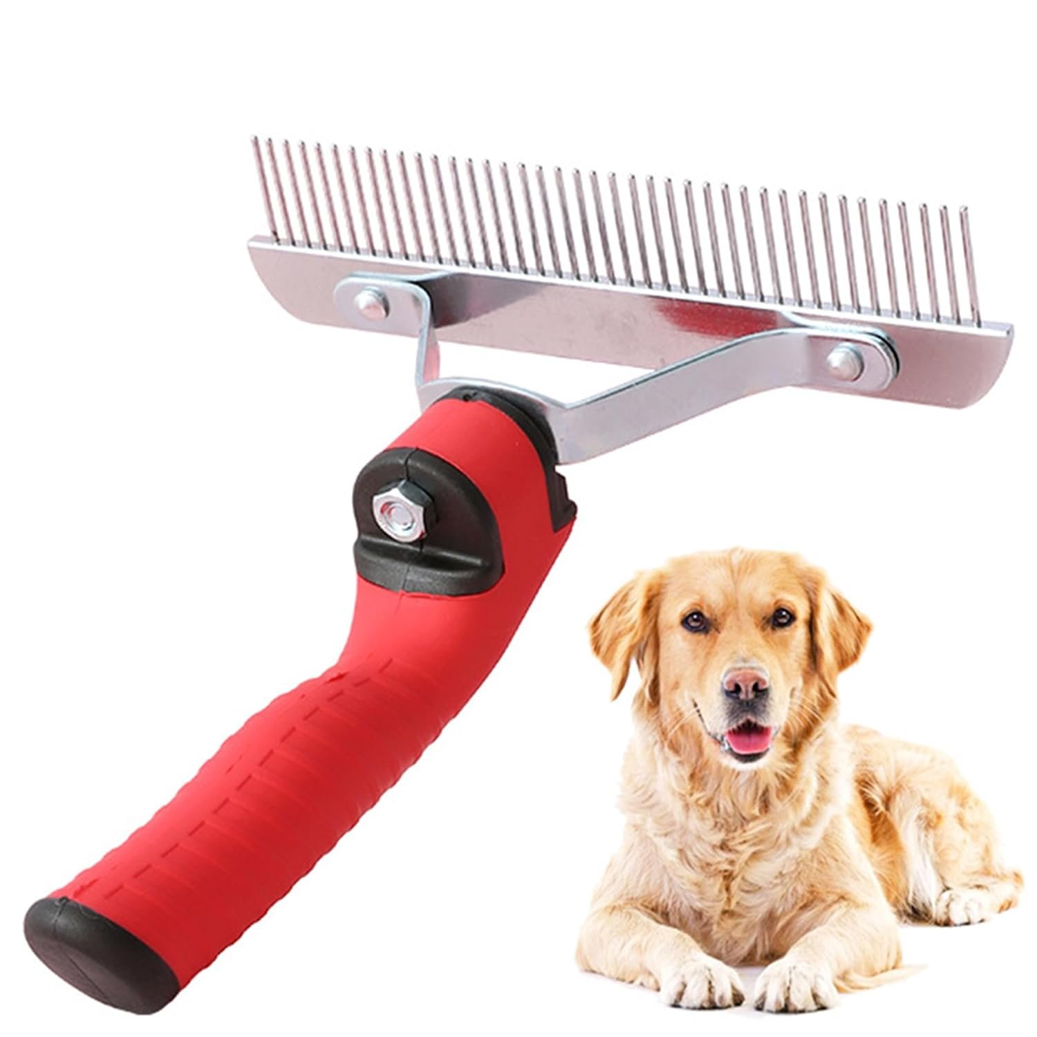 Pet Deshedding Rake Comb for Large Dogs Undercoat Grooming Brush