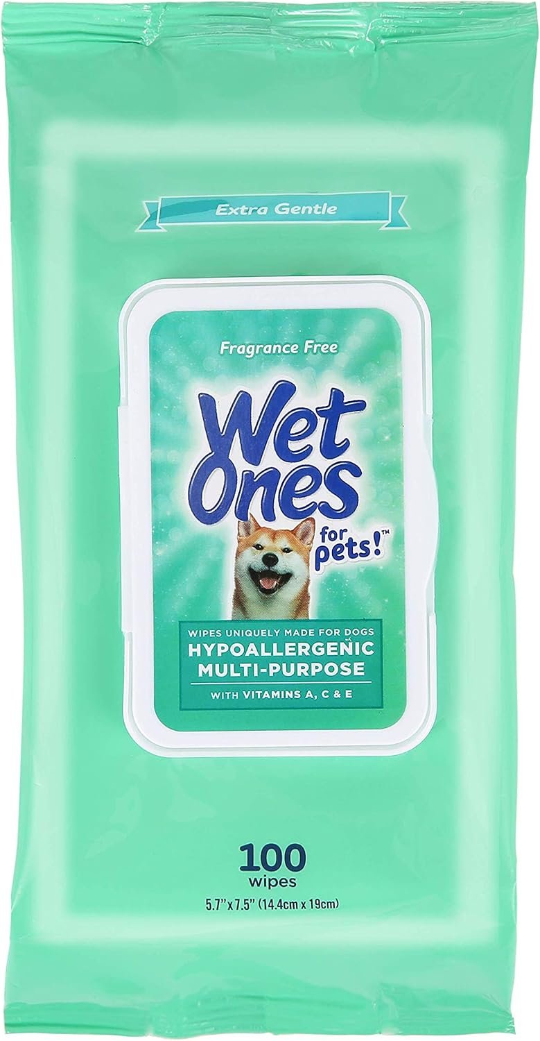Wet Ones for Pets Hypoallergenic Dog Wipes with Vitamins, 100 Count