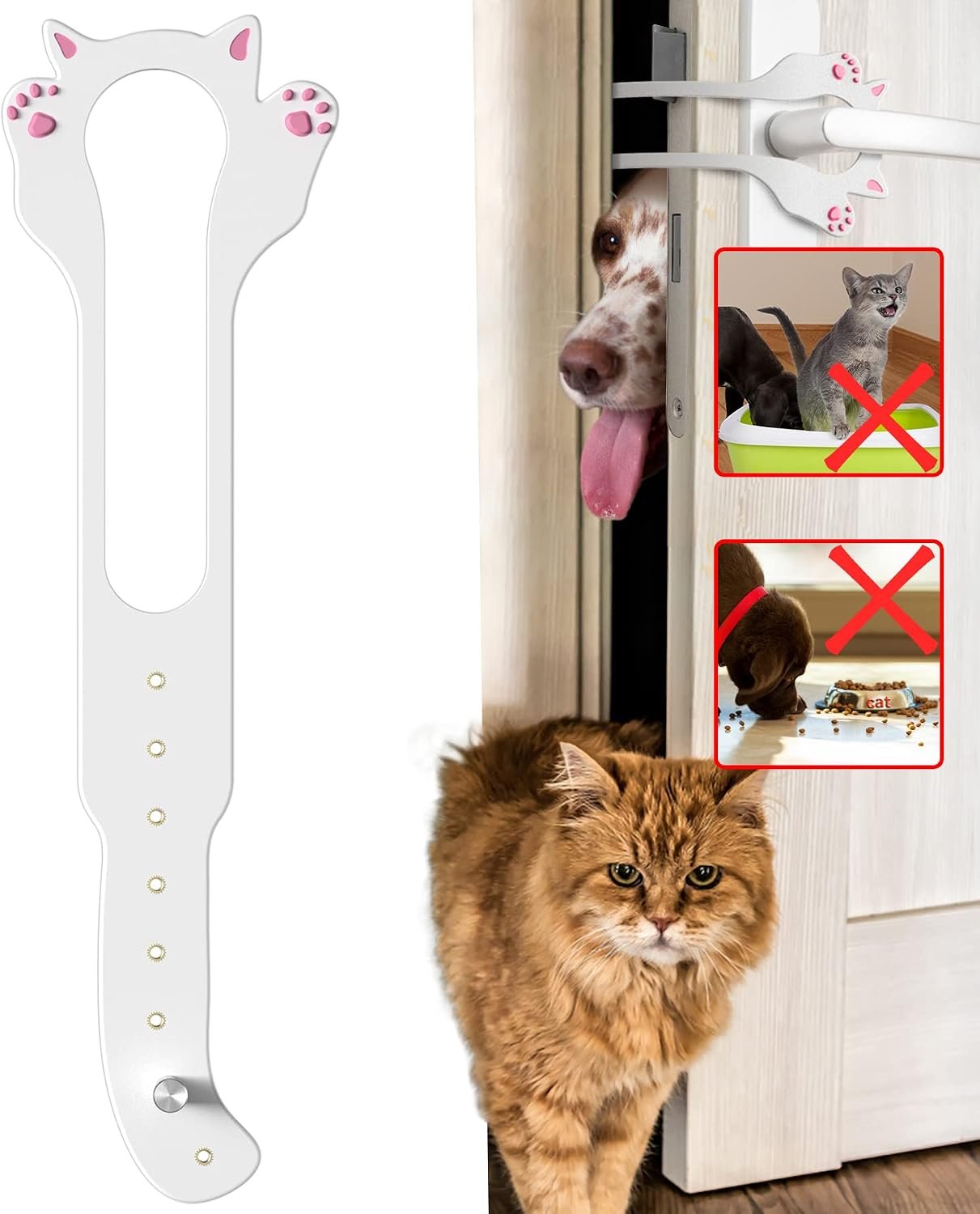 Elilier Cat Door Latch Holder, 8 Adjustable Sizes Flexible Cat Door Stopper