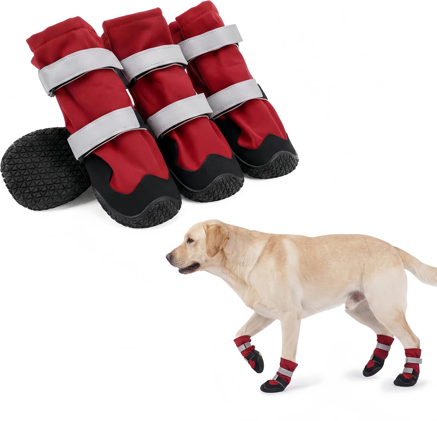 PAWsay Dog Hiking Boots with High Top Non Slip Dog Shoes for Slippery Land