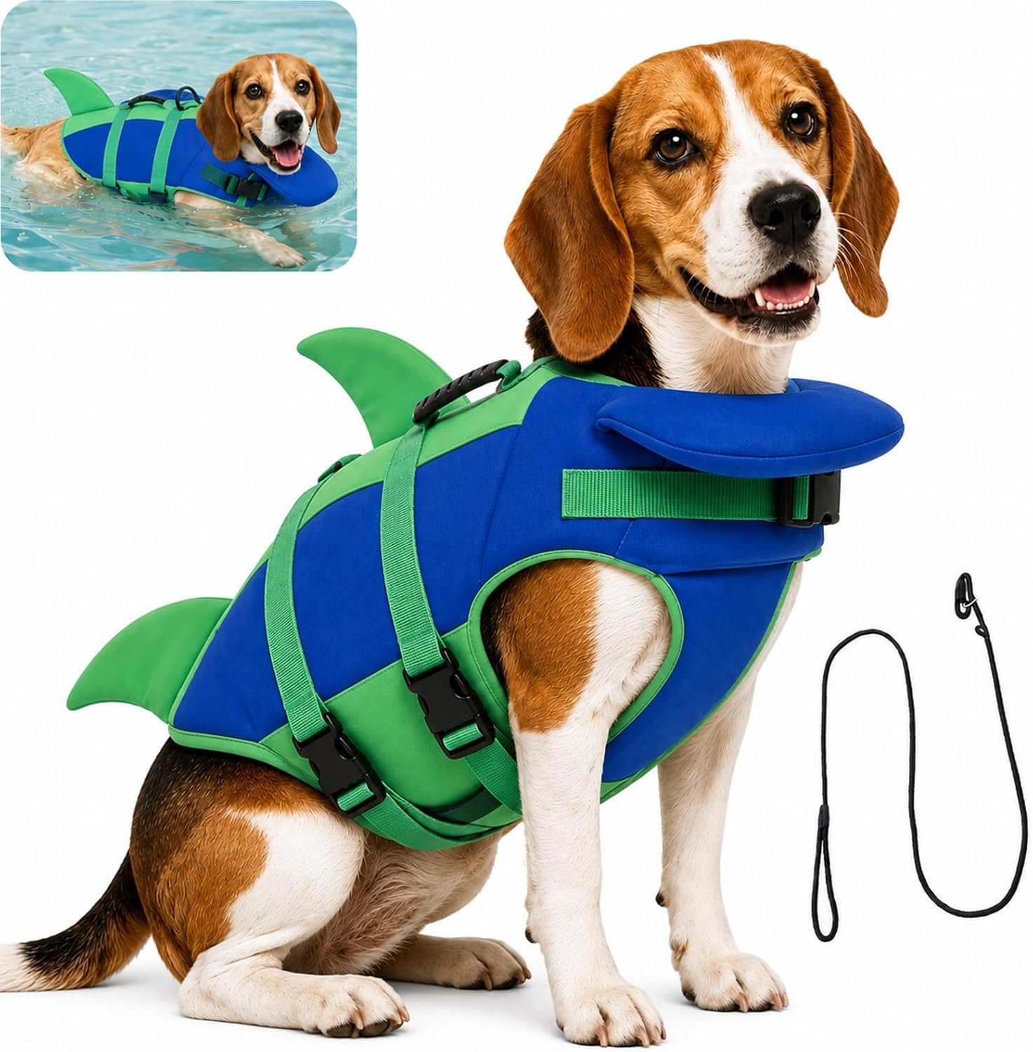 Dog Life Jacket with Chin Float, Dog Life Vest for Small Medium Large Dogs