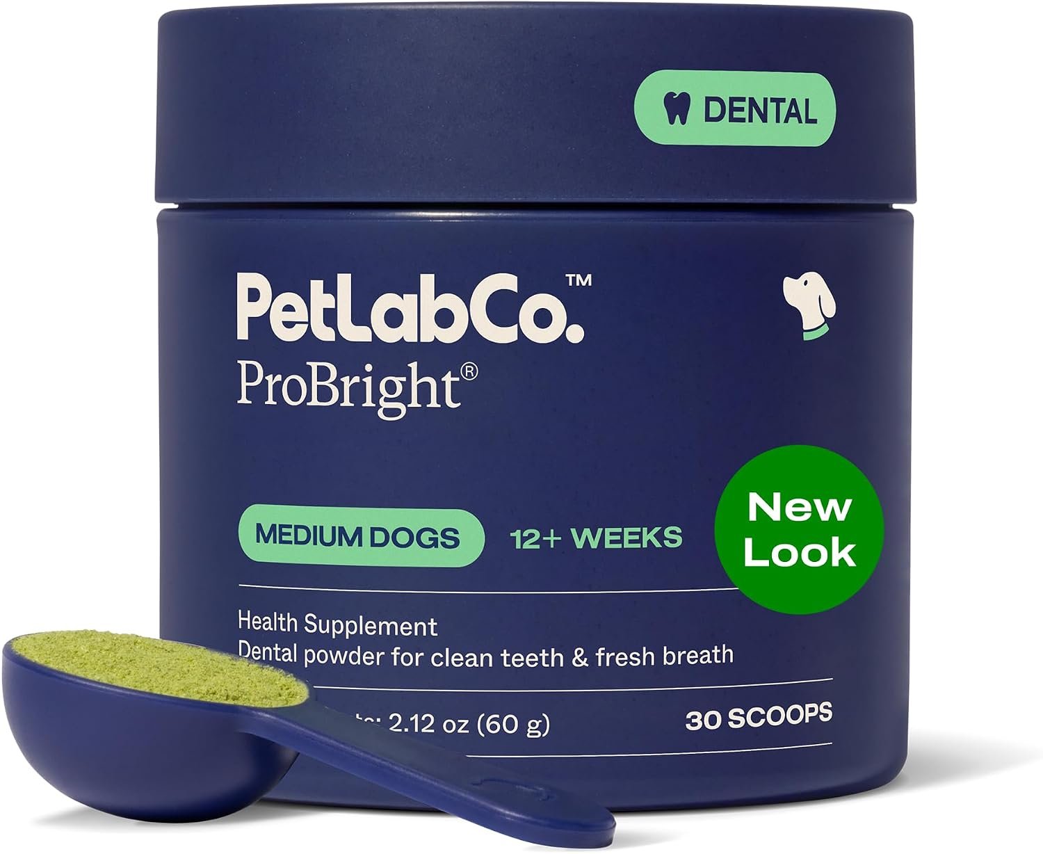 PetLab Co. ProBright Dental Powder for Medium Sized Dogs, 30 Scoops