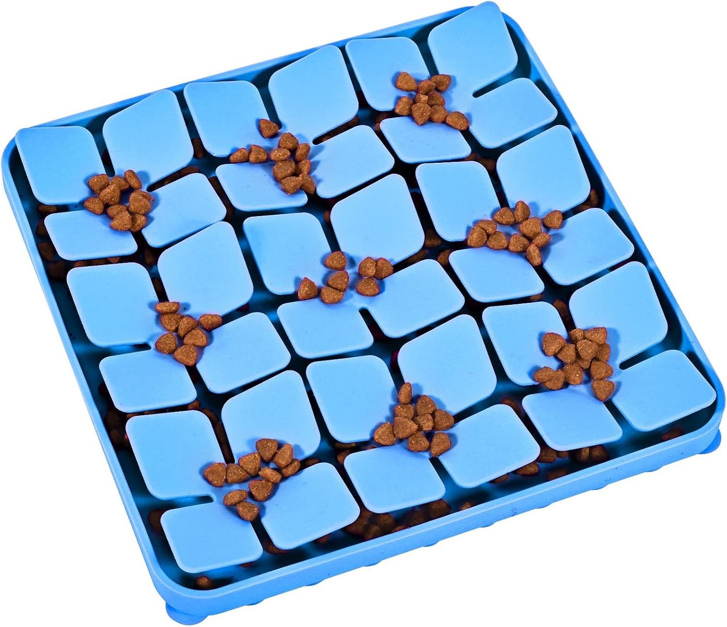 Silicone Snuffle Mat for Dogs, Blue, 8 x 8 inches