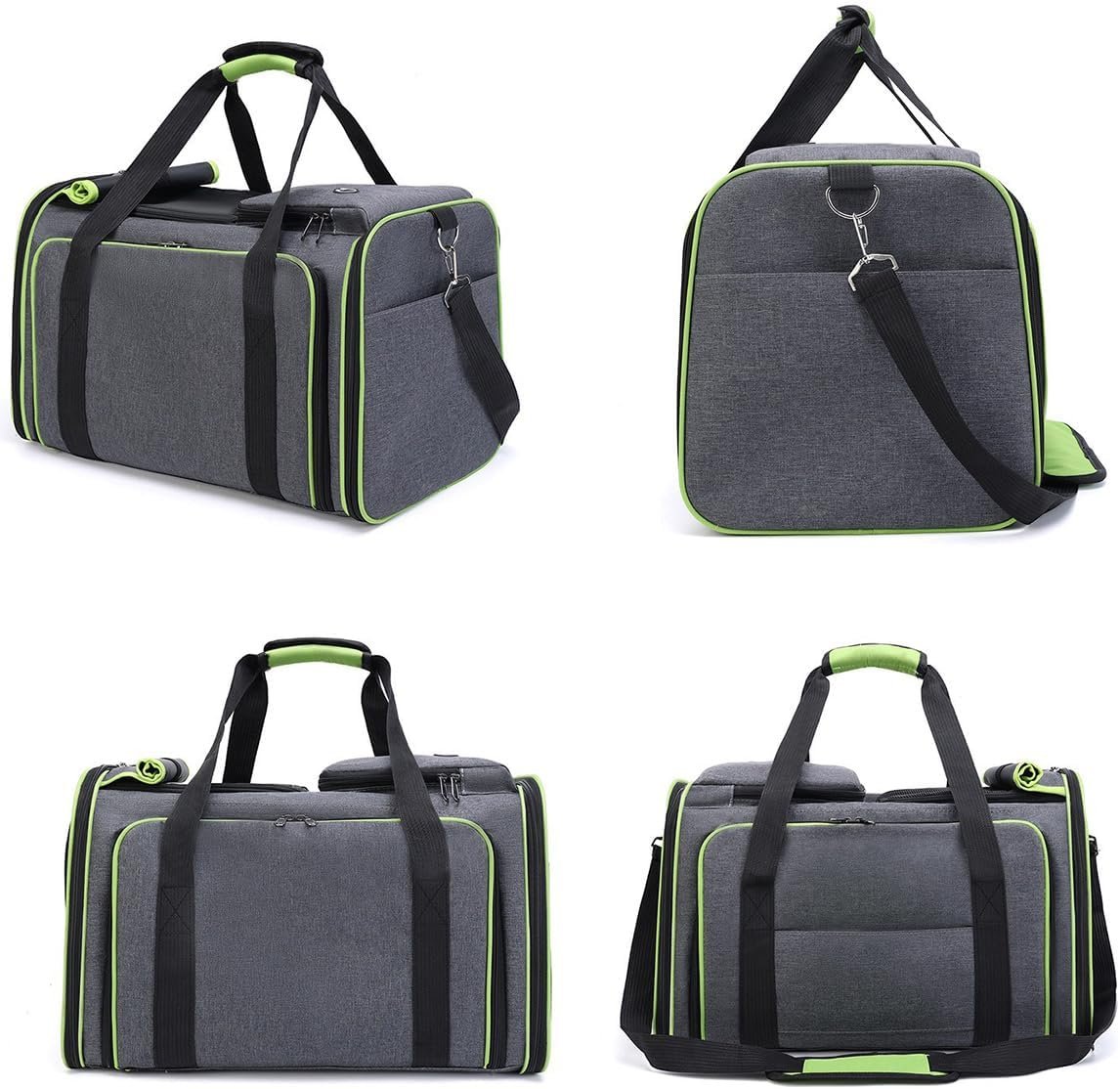 Expandable Pet Carrier Bag,Fit Pets Weighing ＜18lbs, Mesh Ventilation, Multiple Compartments,for Cats and Small Dogs