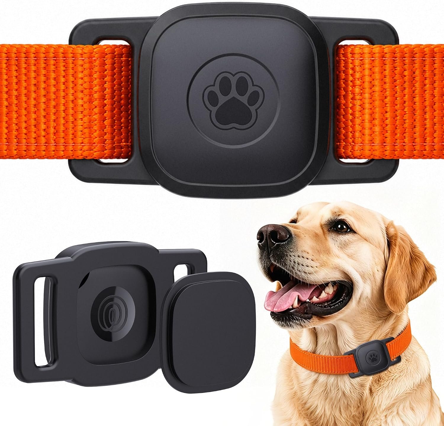 DDJ 2-Pack Waterproof Dog Collar Holder for Tile Mate Tracker, Durable Silicone Life360 Tile Case for Cat &Pet Collars Without Shaking, Anti-Lost Full Body for Tile Cover, Easy to Install, Black